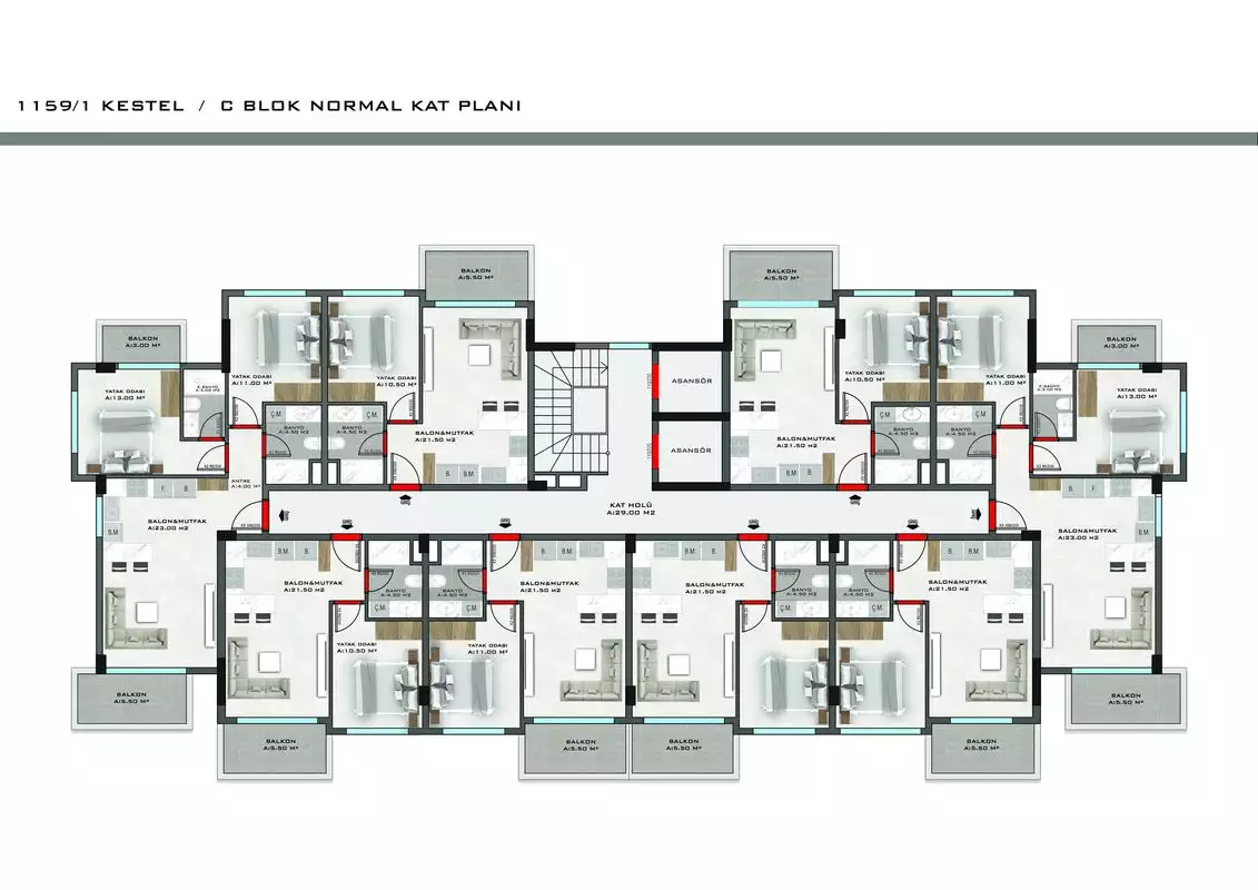 Квартира 45м² в Турции, Кестель. Стоимостью 160000€ аренда фото-28