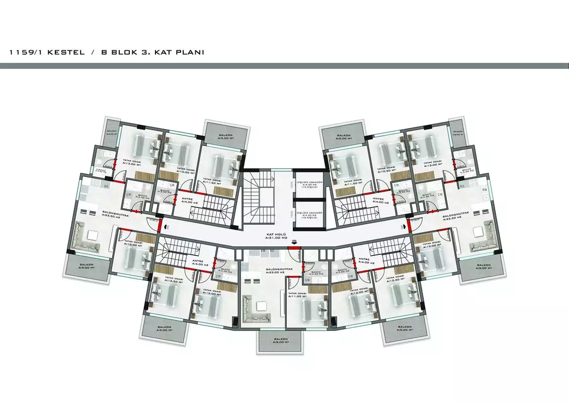 Квартира 45м² в Турции, Кестель. Стоимостью 160000€ аренда фото-35