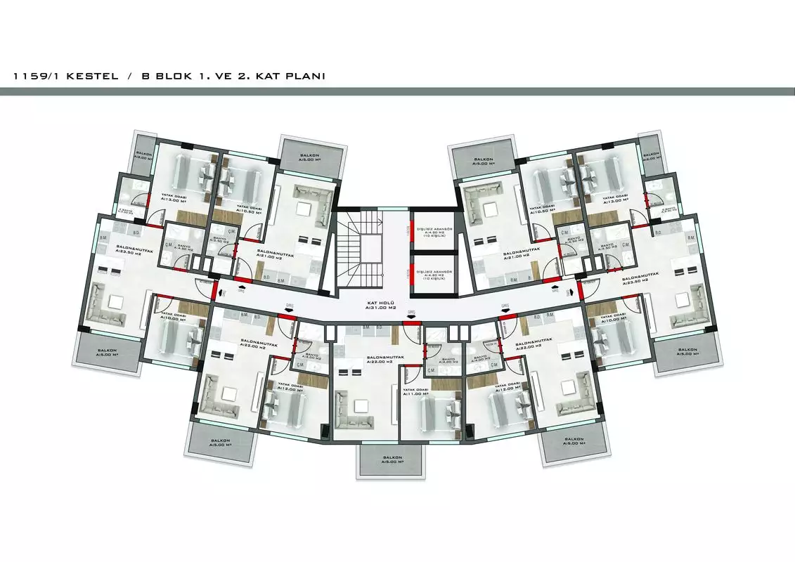Квартира 45м² в Турции, Кестель. Стоимостью 160000€ аренда фото-36
