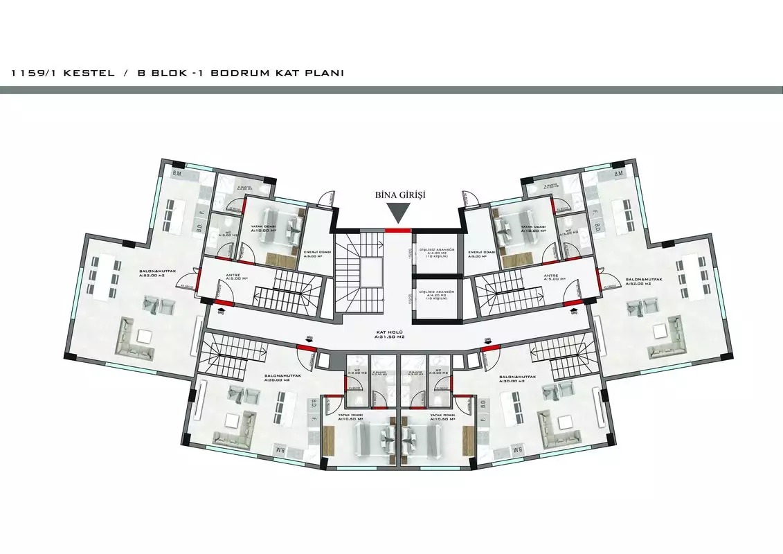 Квартира 45м² в Турции, Кестель. Стоимостью 160000€ аренда фото-37