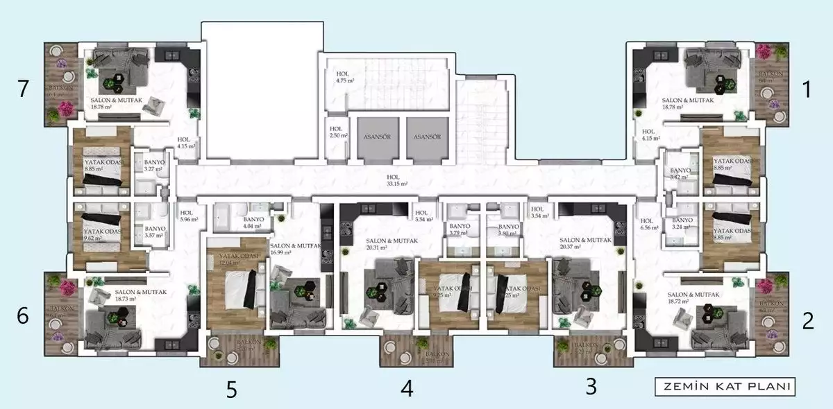 Квартира 55м² в Турции, Авсаллар. Стоимостью 119000€ аренда фото-29