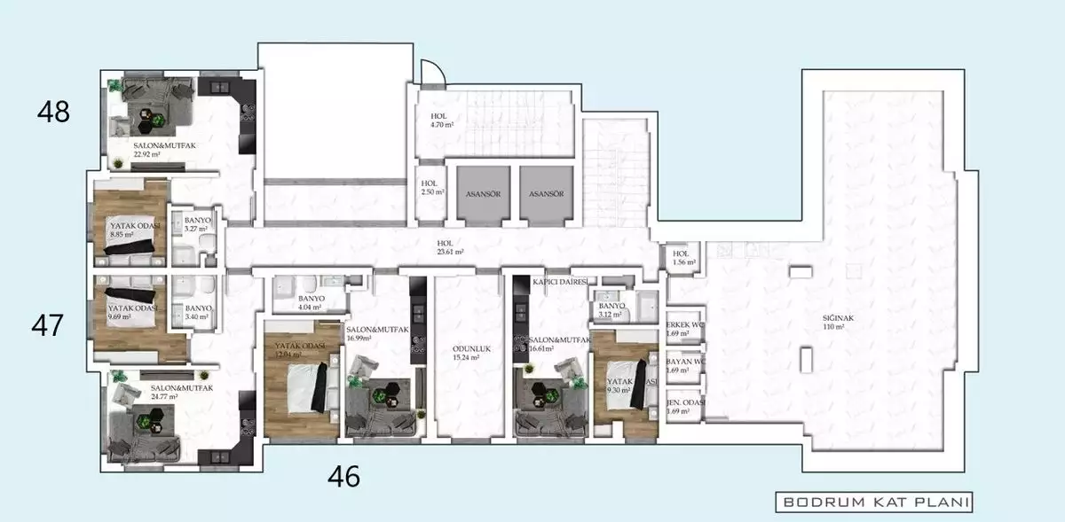 Квартира 55м² в Турции, Авсаллар. Стоимостью 119000€ аренда фото-31