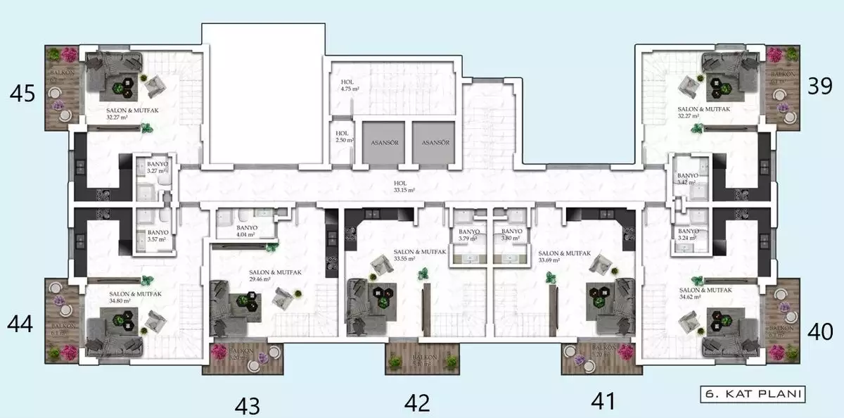Квартира 55м² в Турции, Авсаллар. Стоимостью 119000€ аренда фото-32