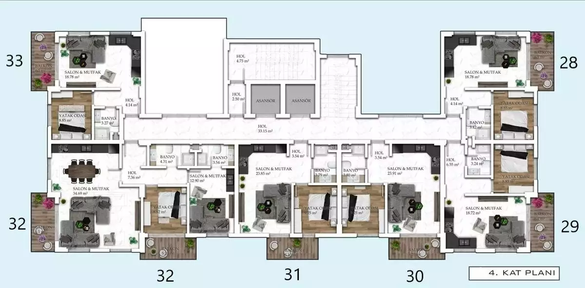 Квартира 55м² в Турции, Авсаллар. Стоимостью 119000€ аренда фото-34