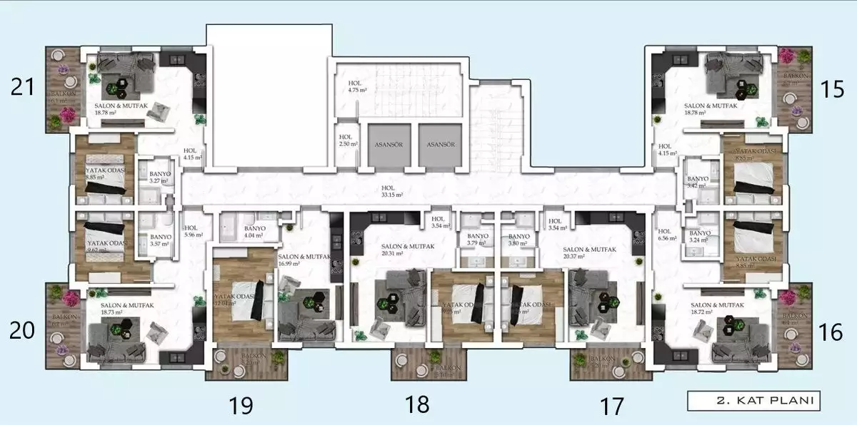 Квартира 55м² в Турции, Авсаллар. Стоимостью 119000€ аренда фото-36
