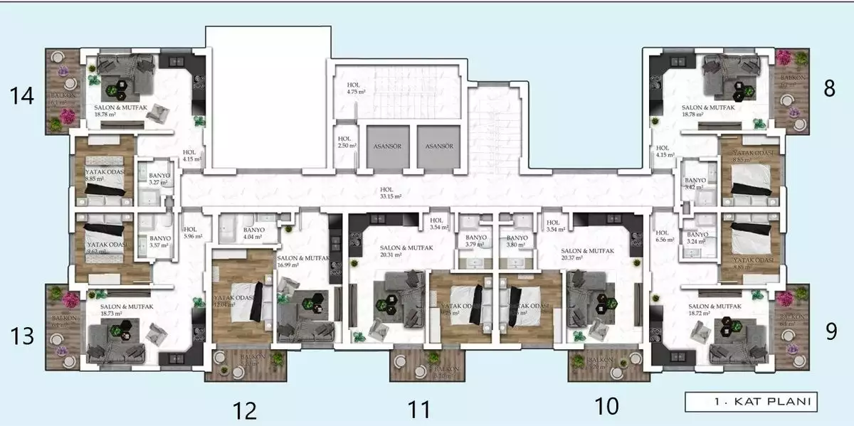 Квартира 55м² в Турции, Авсаллар. Стоимостью 119000€ аренда фото-37