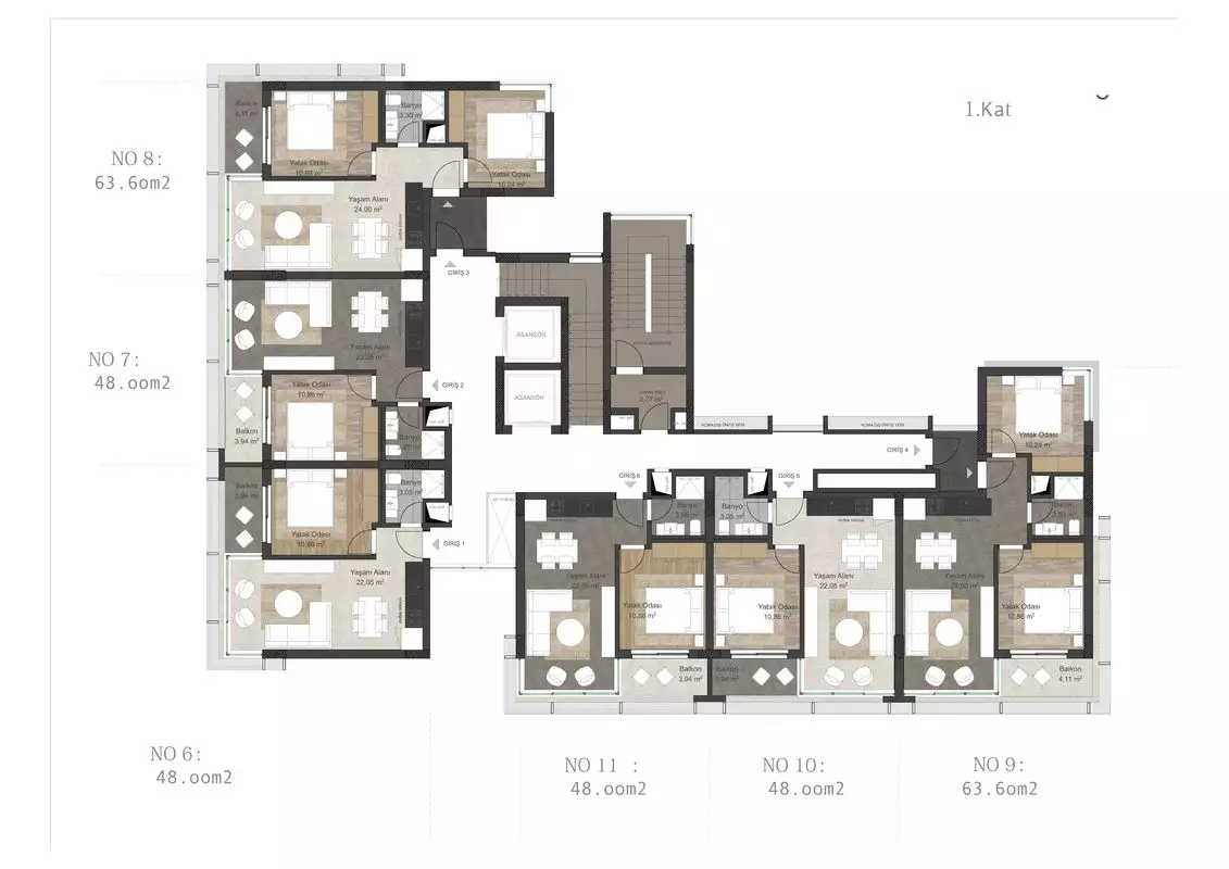Квартира 48м² в Турции, Авсаллар. Стоимостью 110500€ аренда фото-21