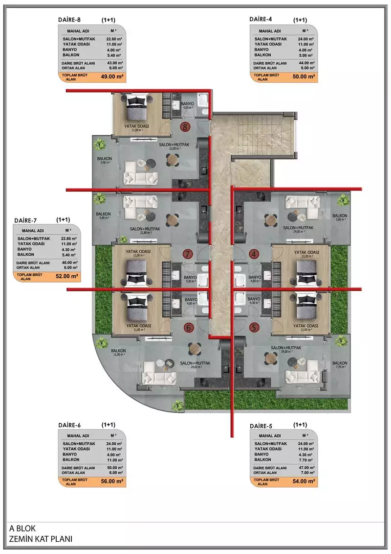 Квартира 44м² в Турции, Кестель. Стоимостью 190000€ аренда фото-38