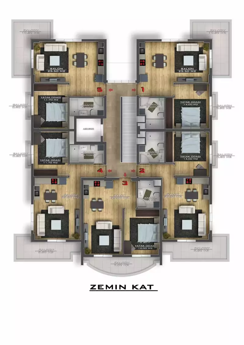 Квартира 60м² в Турции, Авсаллар. Стоимостью 120000€ аренда фото-8