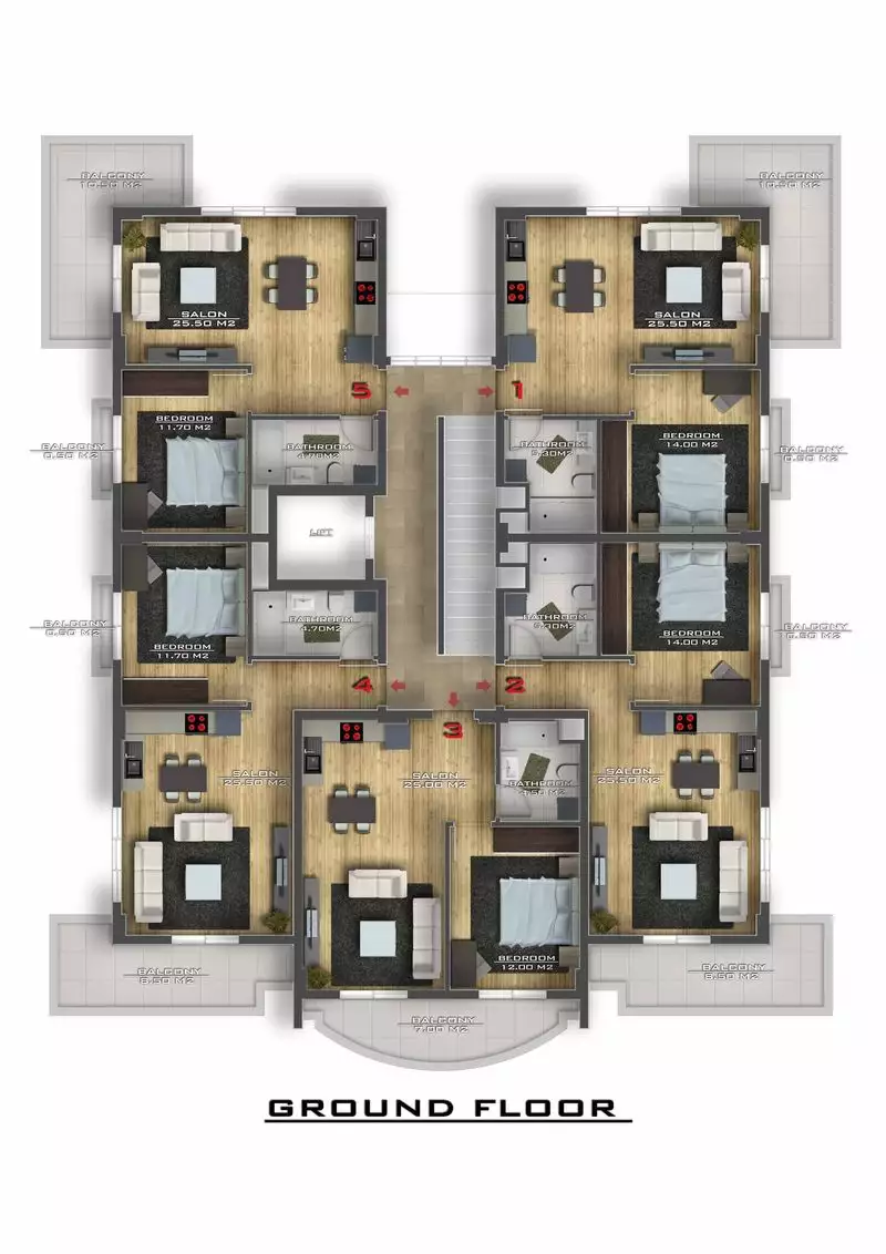 Квартира 60м² в Турции, Авсаллар. Стоимостью 120000€ аренда фото-9