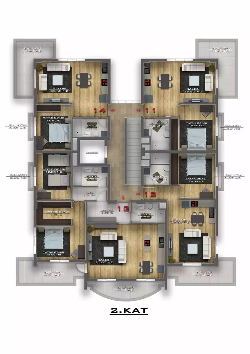 Квартира 60м² в Турции, Авсаллар. Стоимостью 120000€ аренда фото-15
