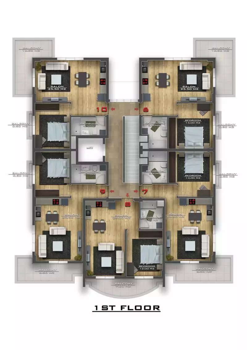 Квартира 60м² в Турции, Авсаллар. Стоимостью 120000€ аренда фото-16