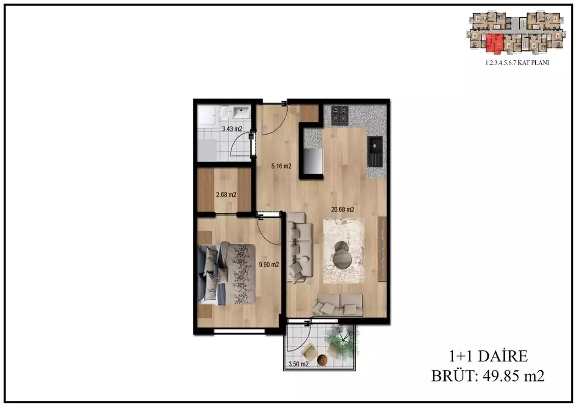 Квартира 55м² в Турции, Авсаллар. Стоимостью 150000€ аренда фото-14