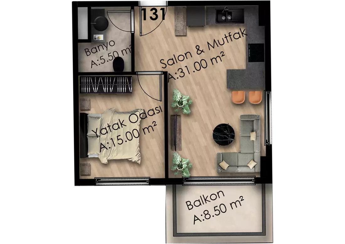 Квартира 60м² в Турции, Газипаша. Стоимостью 141000€ аренда фото-6