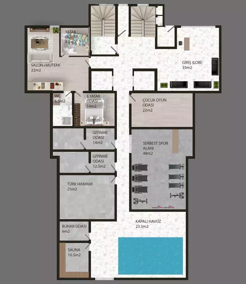 Квартира 55м² в Турции, Авсаллар. Стоимостью 92000€ аренда фото-46