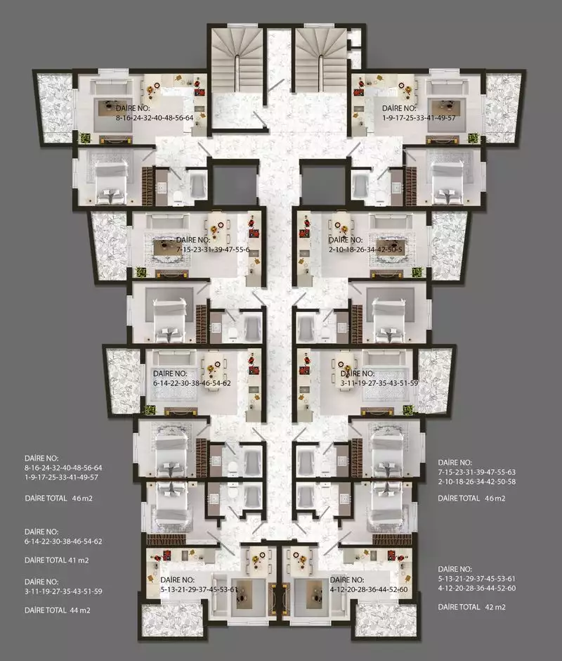 Квартира 55м² в Турции, Авсаллар. Стоимостью 92000€ аренда фото-47