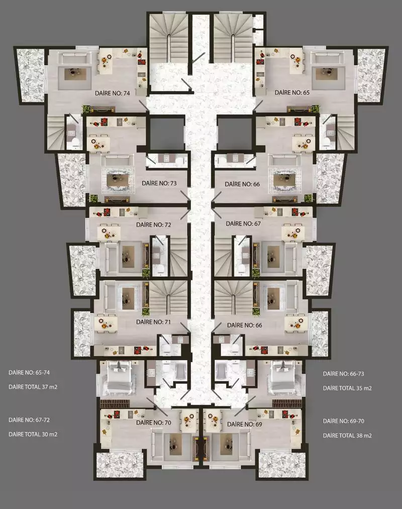Квартира 55м² в Турции, Авсаллар. Стоимостью 92000€ аренда фото-48