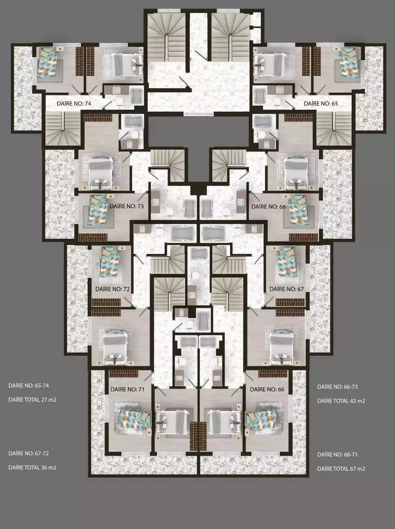 Квартира 55м² в Турции, Авсаллар. Стоимостью 92000€ аренда фото-49