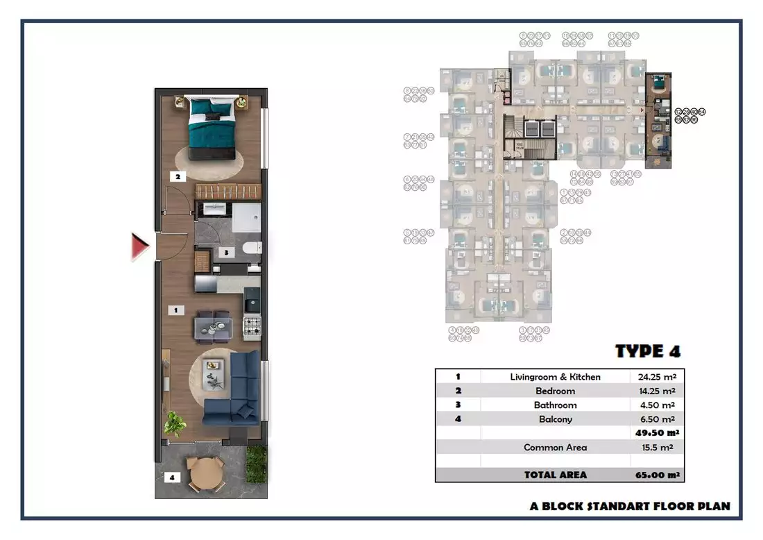 Квартира 60м² в Турции, Паяллар. Стоимостью 110000€ аренда фото-47