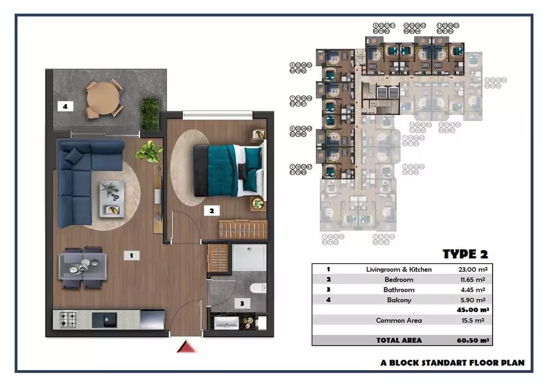 Квартира 60м² в Турции, Паяллар. Стоимостью 110000€ аренда фото-53