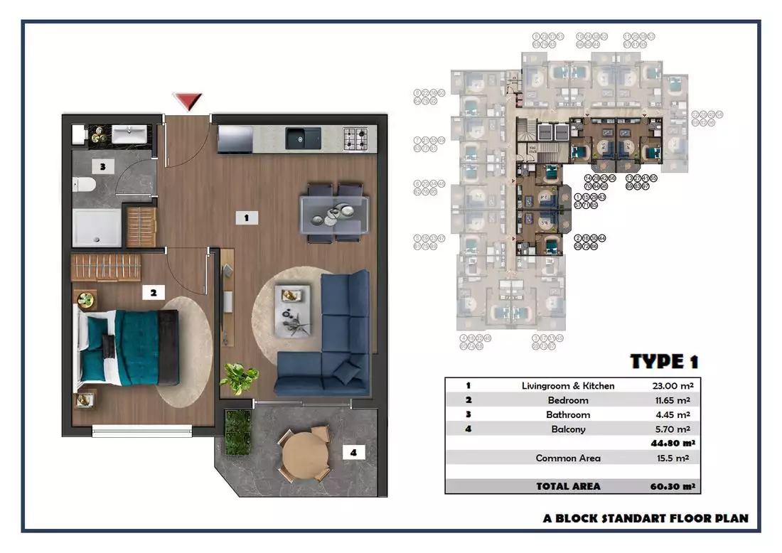 Квартира 60м² в Турции, Паяллар. Стоимостью 110000€ аренда фото-56