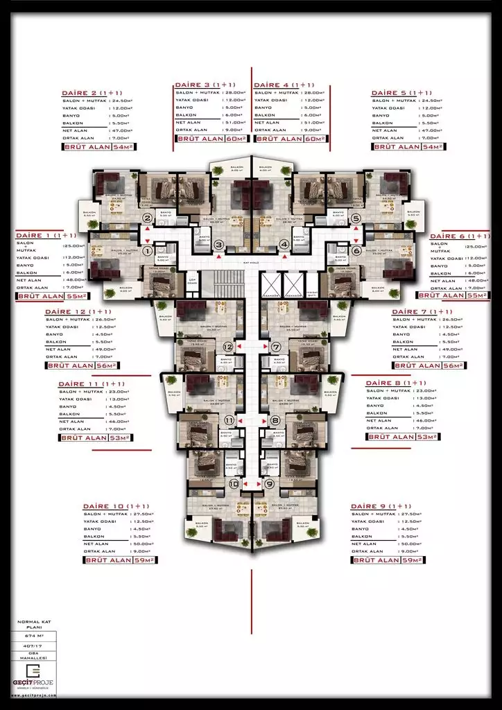 Квартира 54м² в Турции, Алания. Стоимостью 130000€ аренда фото-15