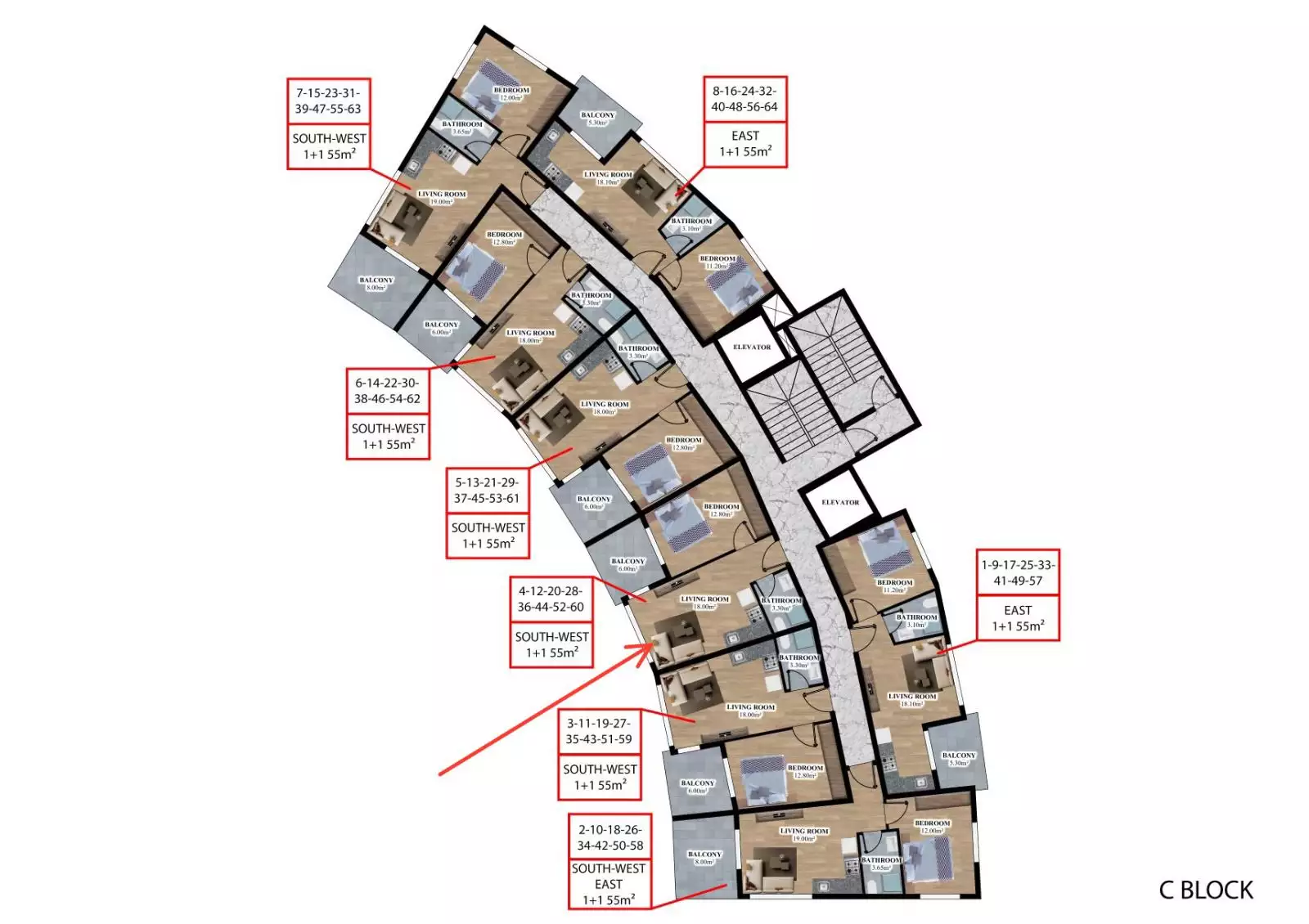 Квартира 55м² в Турции, Паяллар. Стоимостью 121000€ аренда фото-3