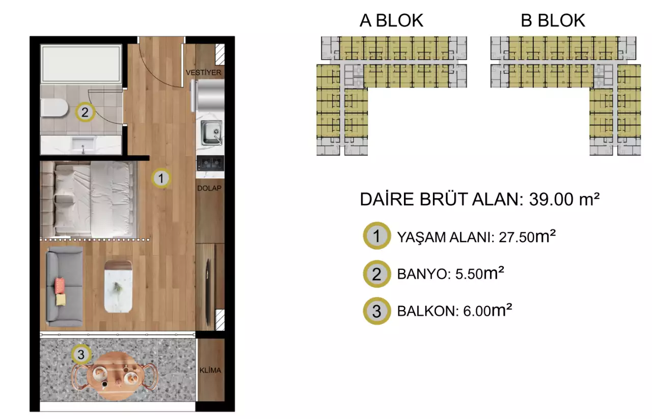 Квартира 35м² в Турции, Мерсин. Стоимостью 43000€ аренда фото-12