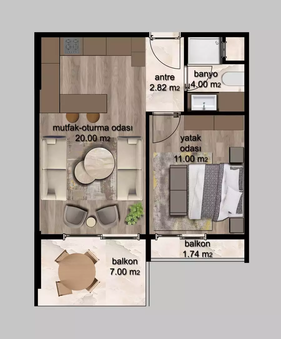 Квартира 69м² в Турции, Мерсин. Стоимостью 57000€ аренда фото-20