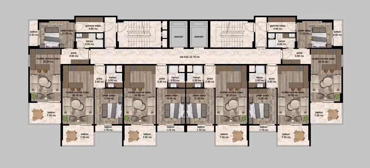 Квартира 69м² в Турции, Мерсин. Стоимостью 37500€ аренда фото-22