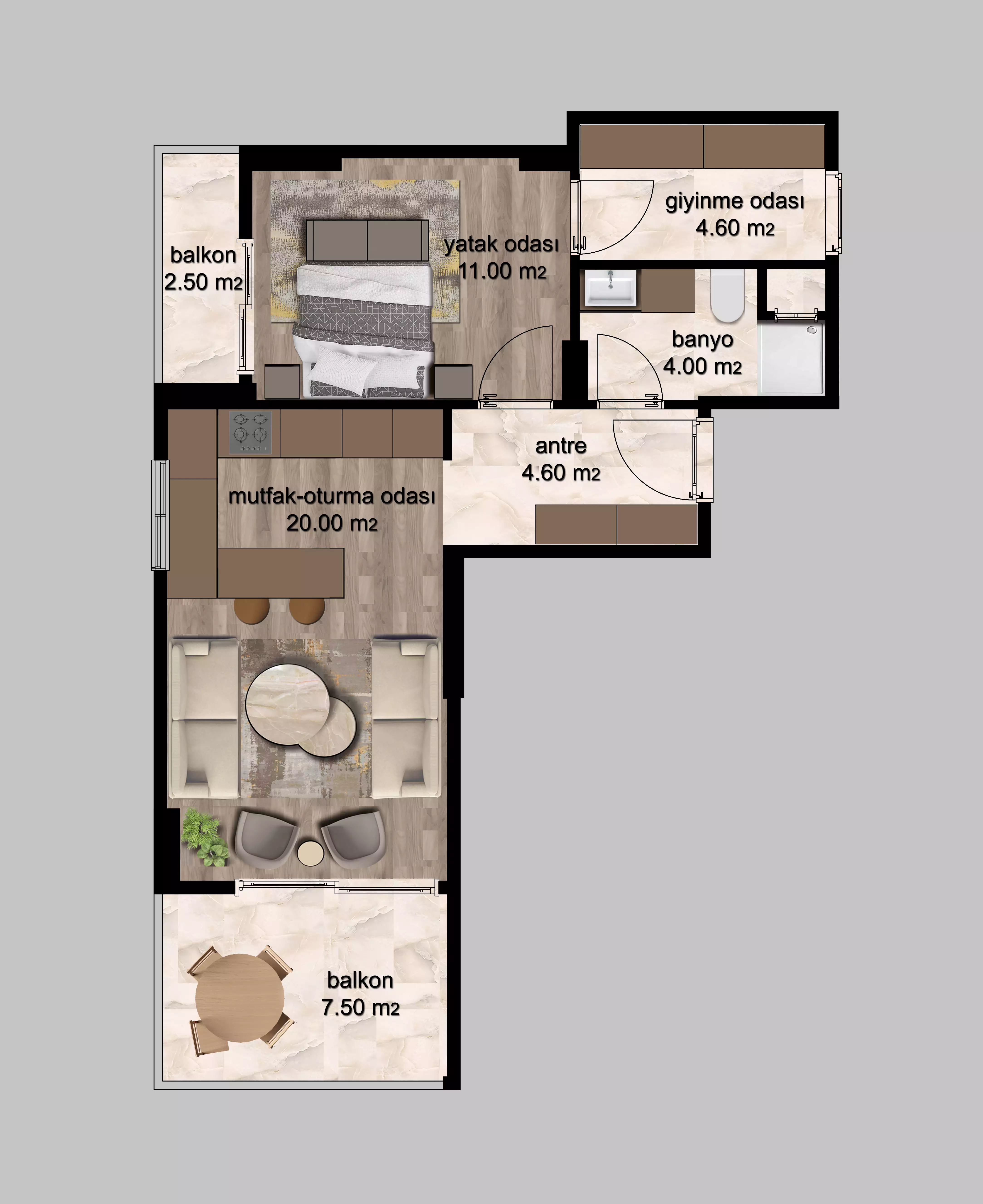 Квартира 69м² в Турции, Мерсин. Стоимостью 37500€ аренда фото-23