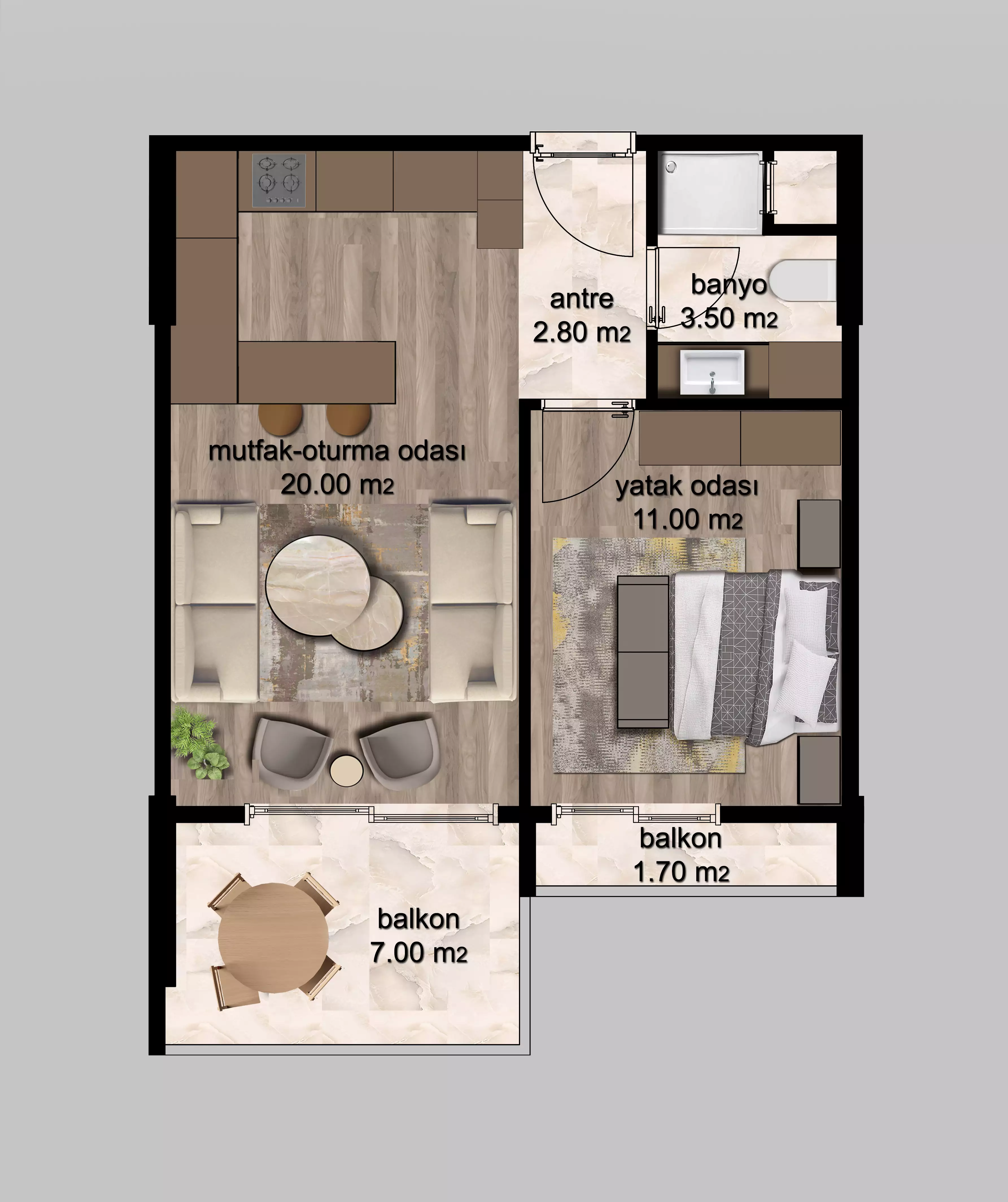 Квартира 69м² в Турции, Мерсин. Стоимостью 37500€ аренда фото-24