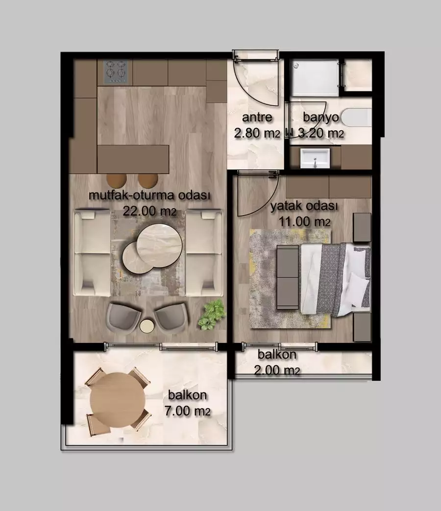 Квартира 65м² в Турции, Мерсин. Стоимостью 55000€ аренда фото-17
