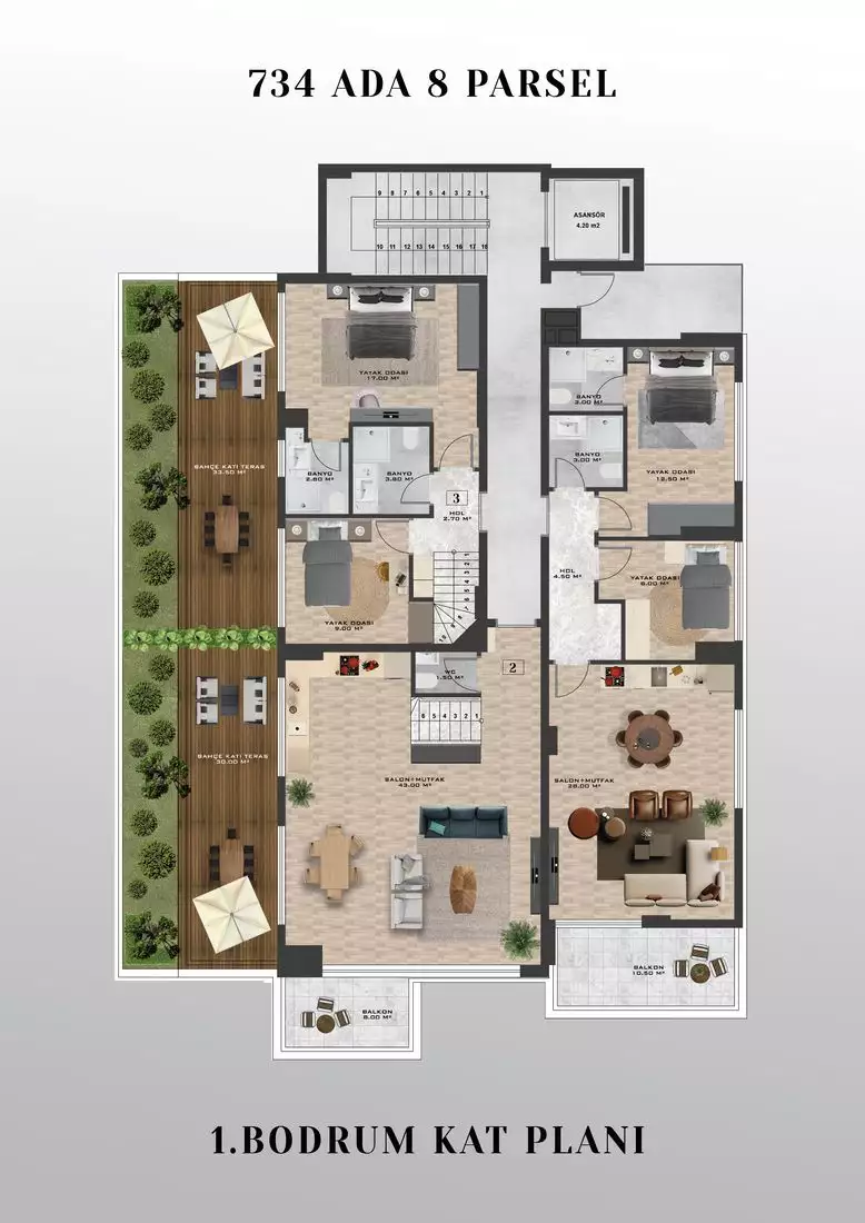 Квартира 48м² в Турции, Каргыджак. Стоимостью 210000€ аренда фото-6