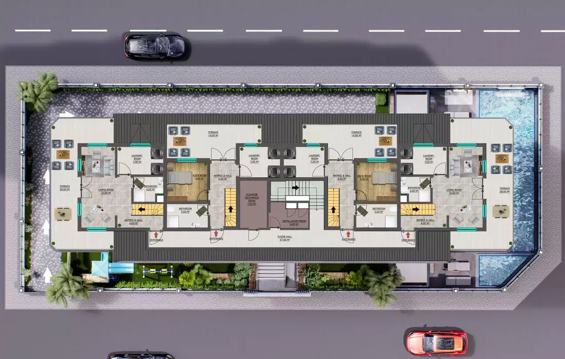 Квартира 65м² в Турции, Махмутлар. Стоимостью 127000€ аренда фото-8