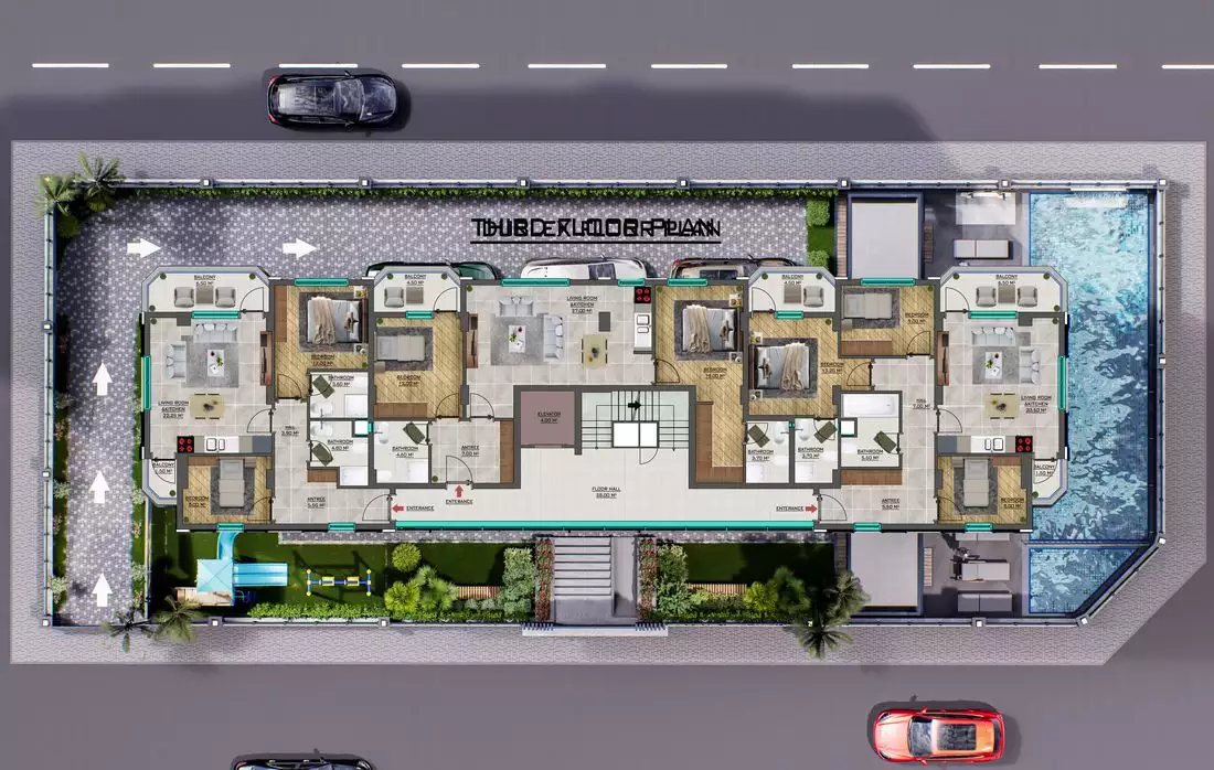 Квартира 65м² в Турции, Махмутлар. Стоимостью 127000€ аренда фото-11