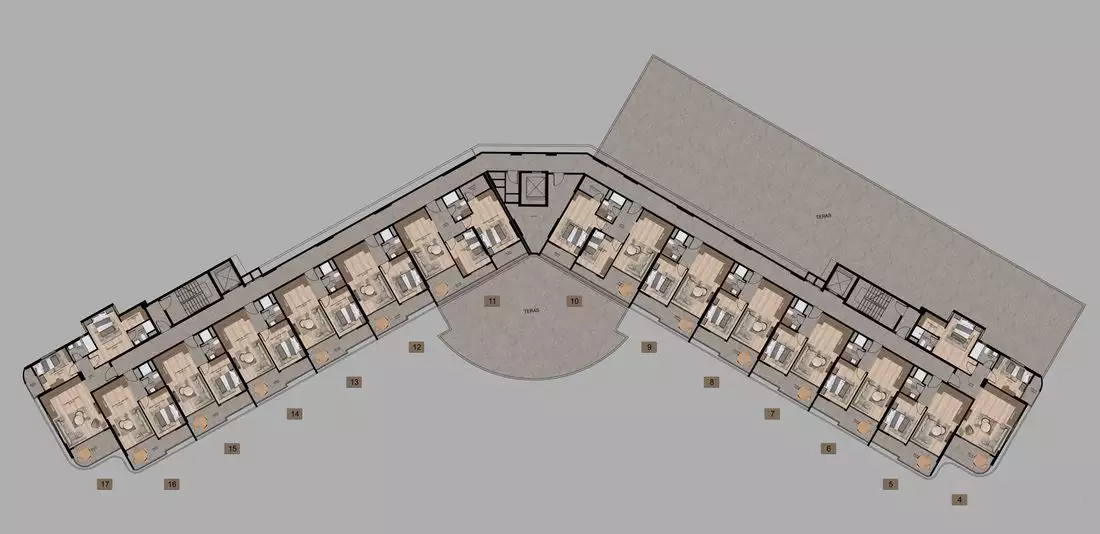 Квартира 70м² в Турции, Мерсин. Стоимостью 75000€ аренда фото-24