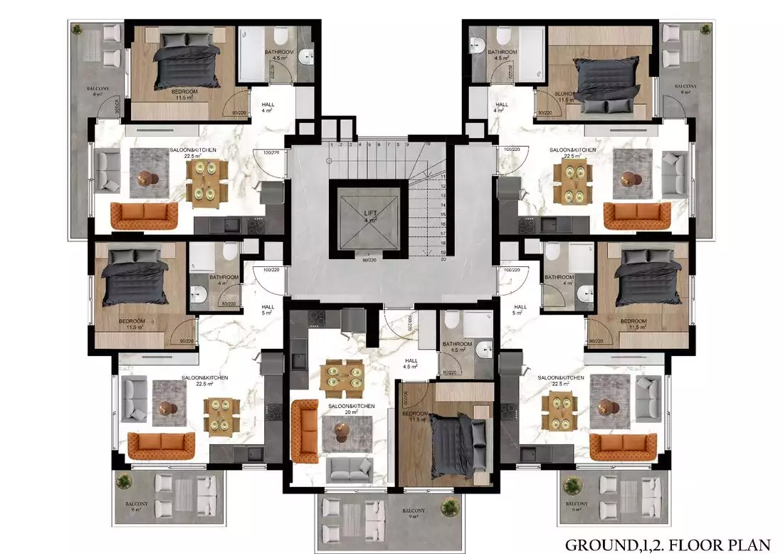 Квартира 50м² в Турции, Паяллар. Стоимостью 85500€ аренда фото-11