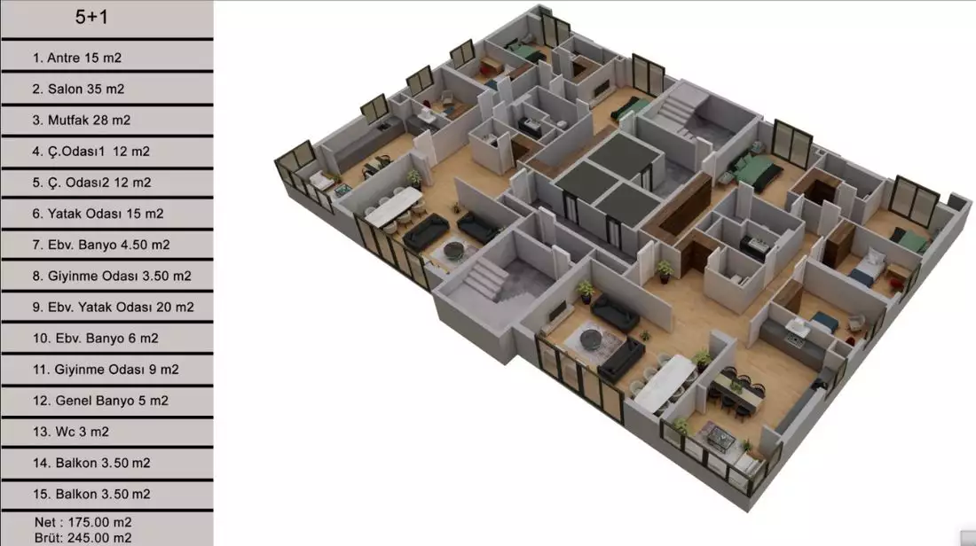 Квартира 245м² в Турции, Мерсин. Стоимостью 290000€ аренда фото-16