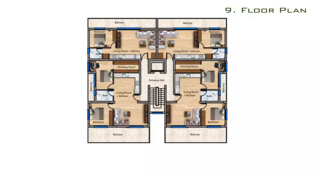 Квартира 55м² в Кипре, Искеле. Стоимостью 192308€ аренда фото-8