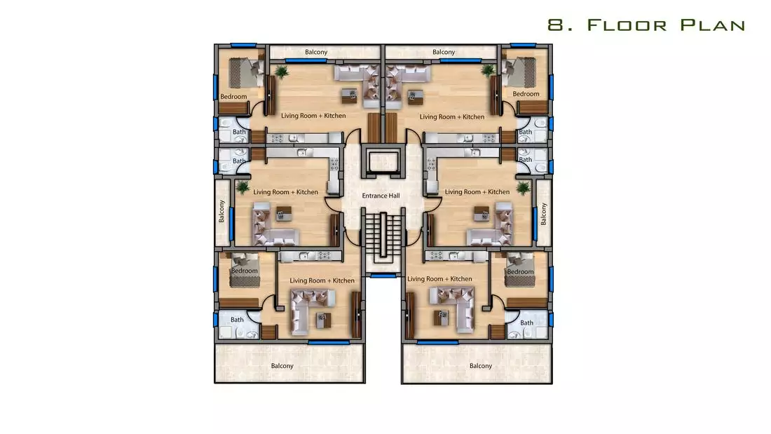 Квартира 55м² в Кипре, Искеле. Стоимостью 192308€ аренда фото-9