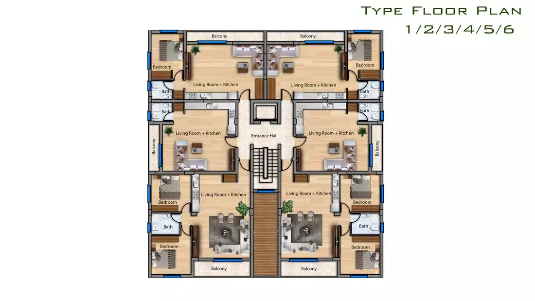 Квартира 55м² в Кипре, Искеле. Стоимостью 192308€ аренда фото-11