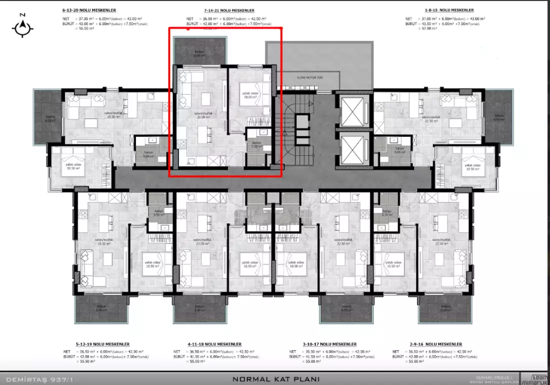 Квартира 56м² в Турции, Демирташ. Стоимостью 138000€ аренда фото-10