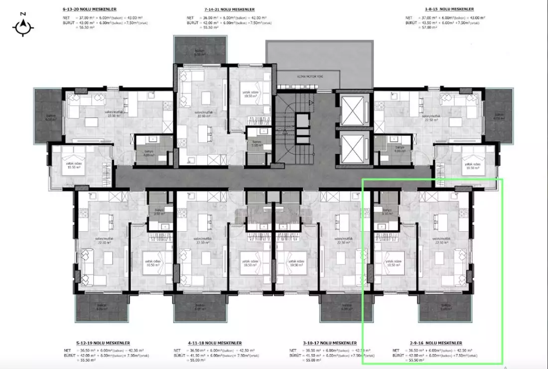 Квартира 56м² в Турции, Демирташ. Стоимостью 123000€ аренда фото-10