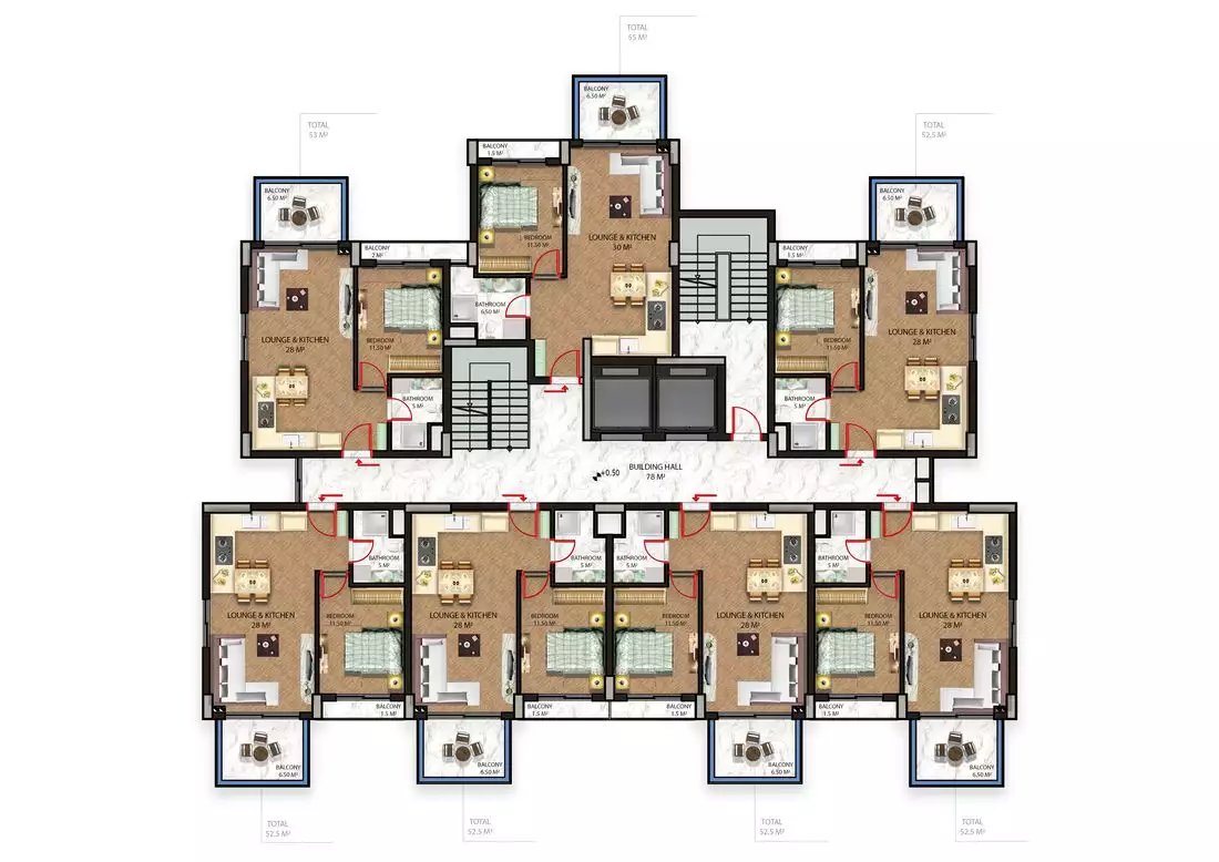Квартира 53м² в Турции, Газипаша. Стоимостью 105000€ аренда фото-21