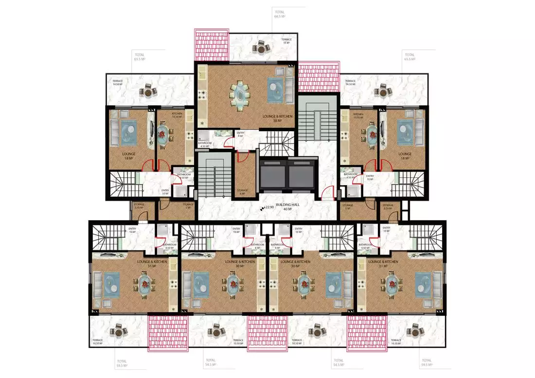 Квартира 53м² в Турции, Газипаша. Стоимостью 105000€ аренда фото-22