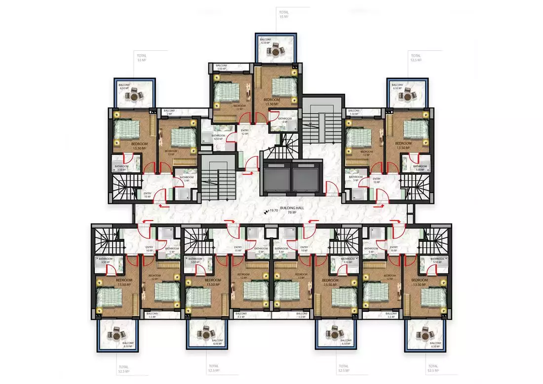 Квартира 53м² в Турции, Газипаша. Стоимостью 105000€ аренда фото-23