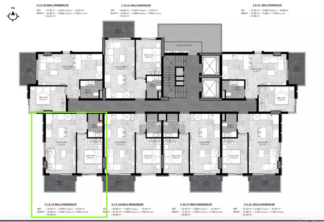 Квартира 56м² в Турции, Демирташ. Стоимостью 139000€ аренда фото-10