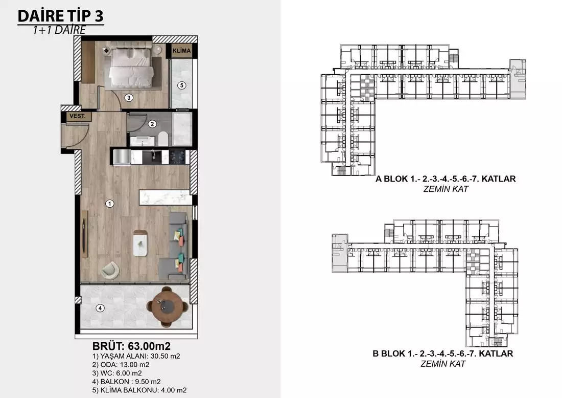 Квартира 39м² в Турции, Мерсин. Стоимостью 42000€ аренда фото-32