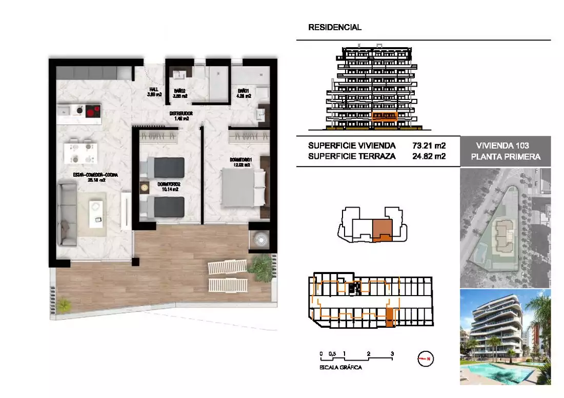 Квартира 73м² в Испании, Аликанте. Стоимостью 299000€ аренда фото-13